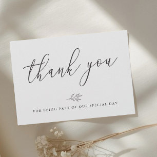 Modern Botanical Line Art Non-Photo Wedding Thank You Card