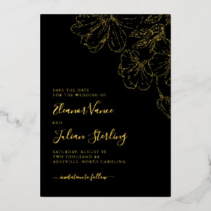 Modern Botanical Line Art Save The Date