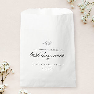 Modern Botanical Line Art Wedding Rehearsal Dinner Favour Bags