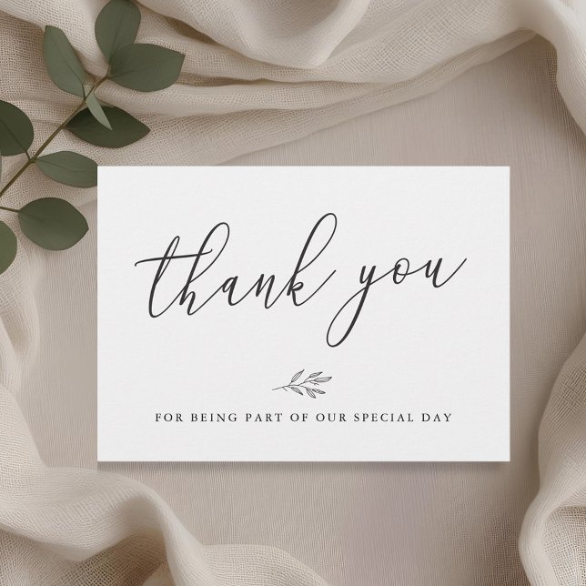 Modern Botanical Line Art Wedding Thank You Card (Creator Uploaded)