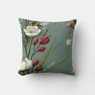 Modern Botanical Minimalist Subtle Floral Pattern Cushion