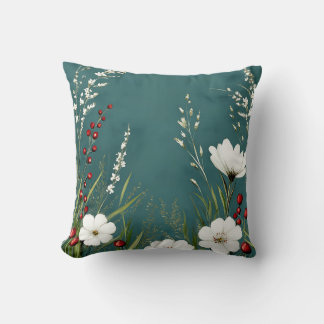 Modern Botanical Minimalist Subtle Floral Pattern  Cushion