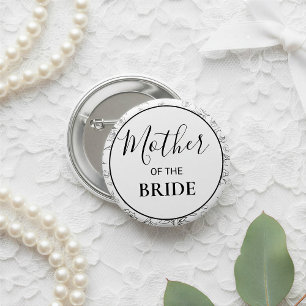 Modern Botanical Mother of the Bride 6 Cm Round Badge