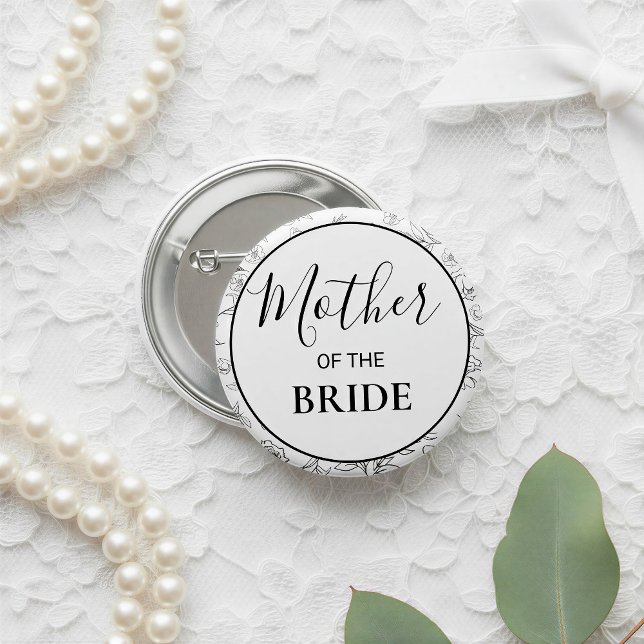Modern Botanical Mother of the Bride 6 Cm Round Badge (Creator Uploaded)