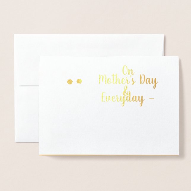Modern Botanical Mother's Day Gold Bee Wildflower Foil Card (Front With Envelope)