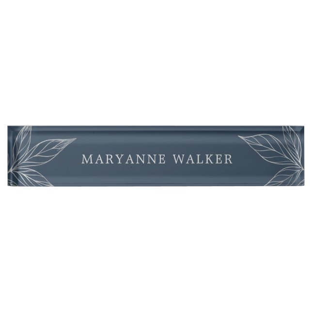 Modern Botanical ⎥ Personalised Desk Nameplate (Front)