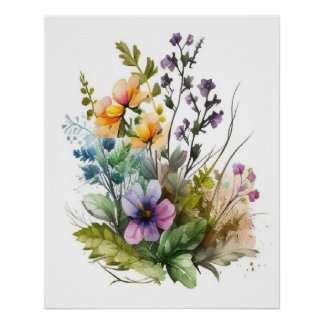 Modern Botanical Plant Leaves Canvas Wall art