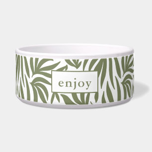 Modern Botanical Print Enjoy Dog Bowl