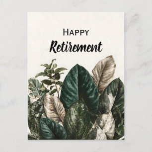 Modern Botanical Print of Tropical Leaves Holiday Postcard