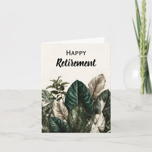 Modern Botanical Print of Tropical Leaves Note Card (Front)
