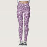 Modern Botanical Purple Leggings<br><div class="desc">Modern contemporary purple and white floral botanical pattern. Original art by Nic Squirrell.</div>