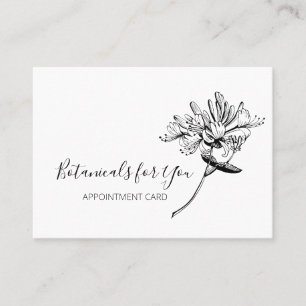 Modern Botanical Script and Honeysuckle Business Card