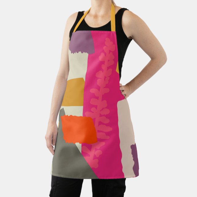 Modern  Botanical Silhouette Artistic Colour Block Apron (Insitu)