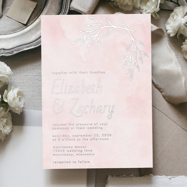 Modern Botanical Silver Blush Pink Wedding (Creator Uploaded)