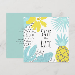 Modern botanical summer wedding Save the Date Invitation