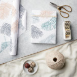 Modern Botanical Tropical Leaves Wedding Gift Wrapping Paper<br><div class="desc">This pretty wedding gift wrap is perfect for a tropical themed wedding or gift paper for a bachelorette weekend. This design features a soft white background with modern botanical palm leaves in teal,  dark blue,  and soft coral colours.</div>