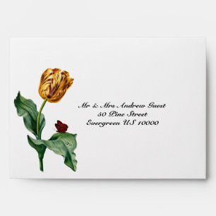 Modern Botanical Tulip Wedding Envelope