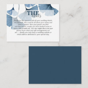 Modern Botanical Watercolor Blue Gingko Wedding Enclosure Card