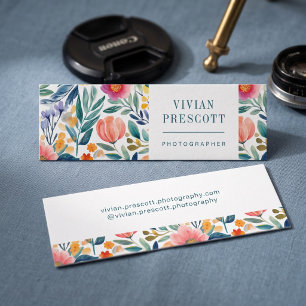 Modern Botanical Watercolor Design Mini Business Card