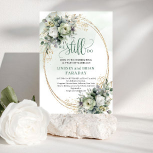 Modern Botanical We Still Do Invitation Green Gold
