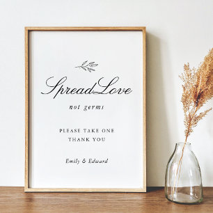 Modern Botanical Wedding Bridal Shower Mask Sign