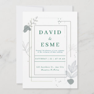 Modern Botanical Wedding Invitation
