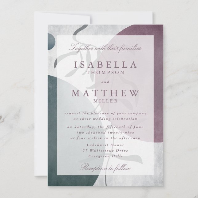Modern Botanical Wedding Invitation (Front)