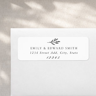 Modern Botanical Wedding Return Address