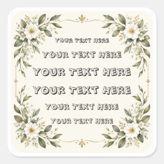 Modern Botanical Wedding Sticker