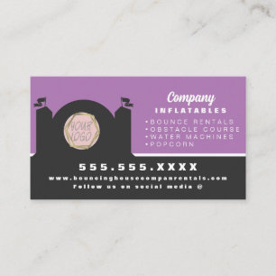 Modern Bouncy House Party Carnival Rentals Business Card