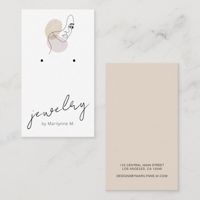Modern Boutique Earring Display Card (Front/Back)