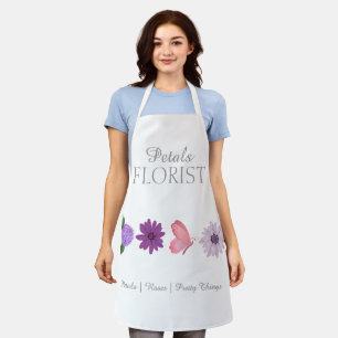 Modern Boutique Florist Business Branding Apron