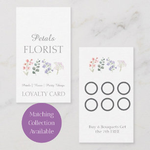 Modern Boutique Florist Business Branding Loyalty Card