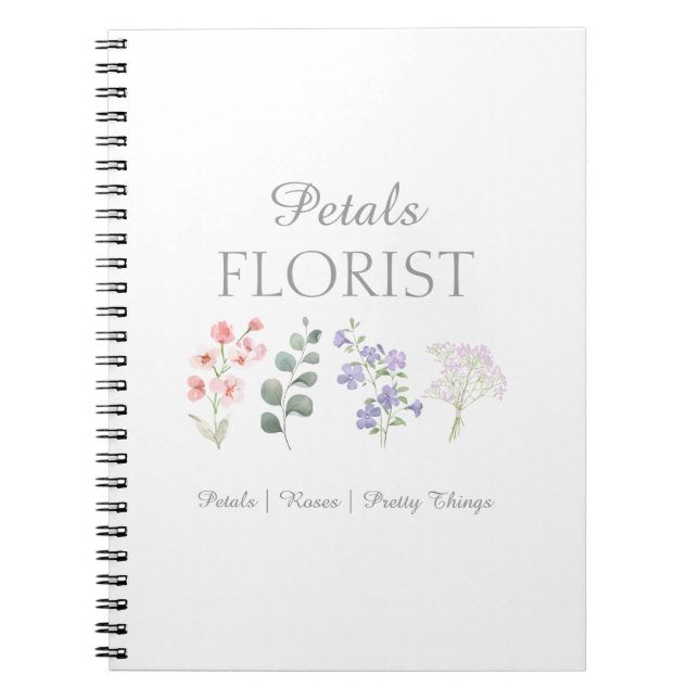 Modern Boutique Florist Business Branding  Notebook (Front)