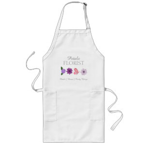 Modern Boutique Florist Business Branding Pockets Long Apron