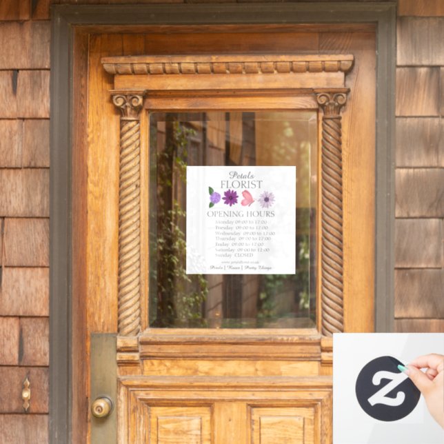 Modern Boutique Florist Business Opening Hours  (Home Door)