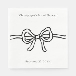 Modern Bow Bridal Shower Paper Napkin