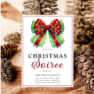 Modern Bow Christmas Lights  Sorie  Holiday Card