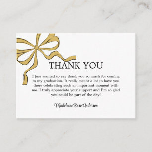 Modern Bow Gold Graduation Enclosure Card