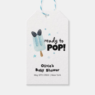 Modern Bow Ice Cream Ready To Pop Baby Shower  Gift Tags