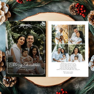 Modern  Bow Merry Christmas Photo Holiday Card