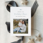 Modern Bow | Simple Minimal Photo Holiday Card<br><div class="desc">Share holiday greetings with these sweet and simple Christmas photo cards featuring a minimalist layout and a customizable message. Add your favorite square photo on a white background with a pale gray border, and customize your holiday greeting and family signature (shown with "Wishing you Holiday Cheer"). A petite bow at...</div>