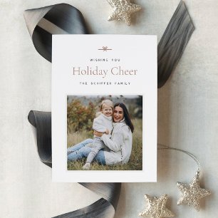 Modern Bow Simple Minimal Photo Holiday Card