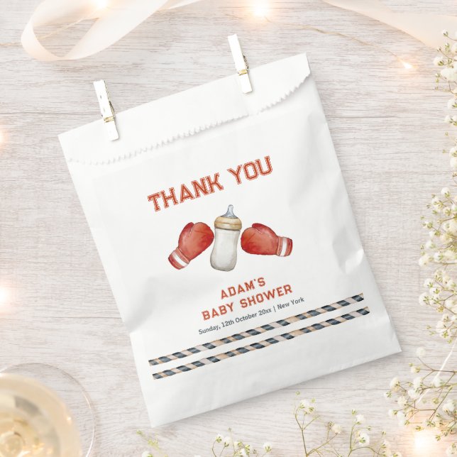 Modern Boxing Little Champion Baby Shower  Favour Bags (Clipped)