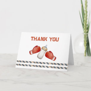 Modern Boxing Little Champion Baby Shower  Thank You Card