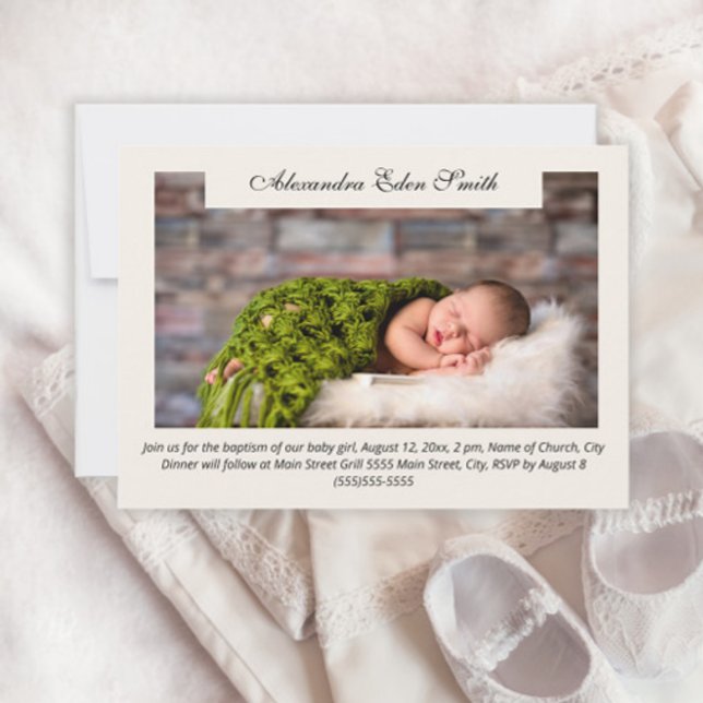 Modern Boy Girl Photo Religious Baptism  Invitation (Creator Uploaded)