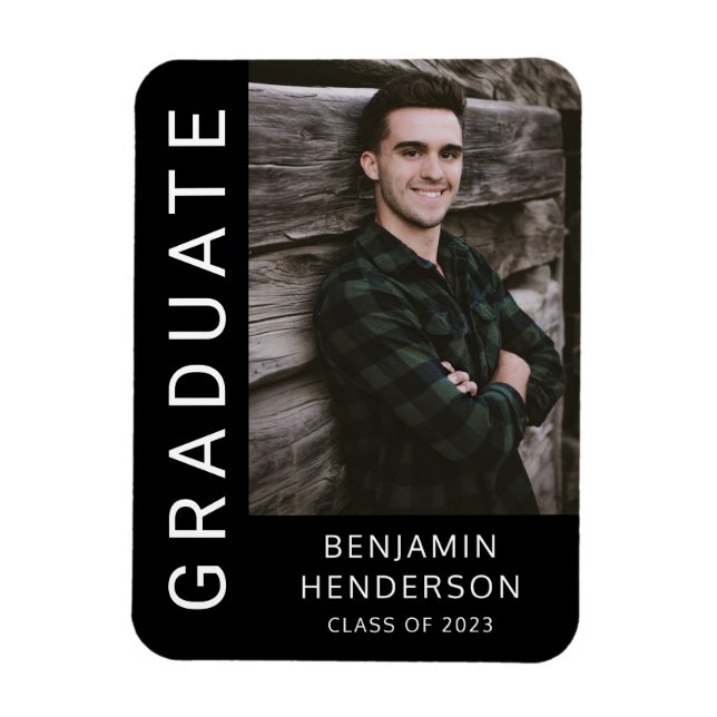 Modern Boy Graduation Photo  Magnet (Vertical)