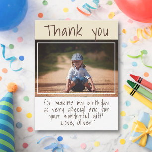 Modern Boy Photo Birthday Thank you  Postcard