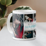 Modern Boyfriend Photo Coffee Mug<br><div class="desc">Personalised boyfriend coffee mug featuring a 6 photo collage template,  the word "worlds greatest boyfriend" in a trendy teal blue gradient font,  and your names.</div>