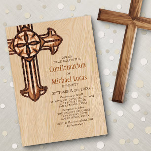 Modern Boys Adults Confirmation Invitation